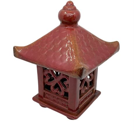 Ceramic Pagoda Crimson Glazed Lantern