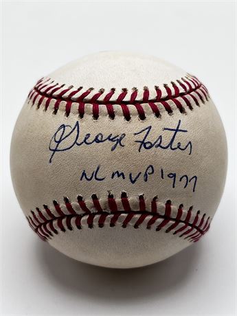1977 NL MVP Autographed George Foster Signed Baseball