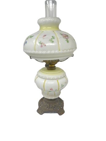 CL and G Co Hand Painted Oil Lamp Antique