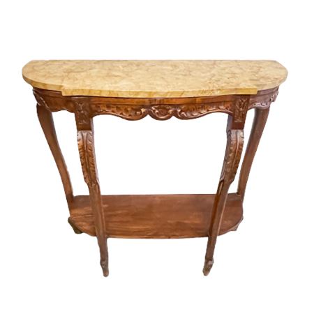 Hand Carved Marble Top Entry Hall Table