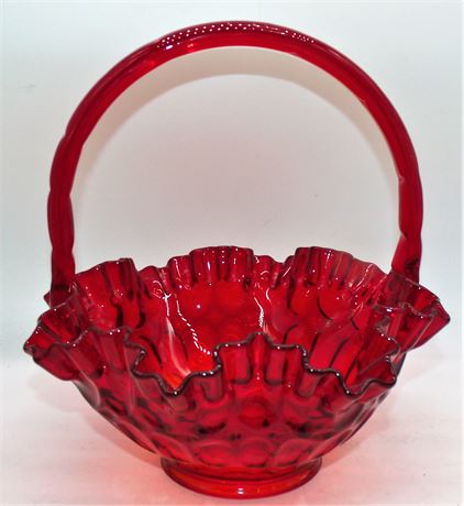 Fenton Ruby glass basket