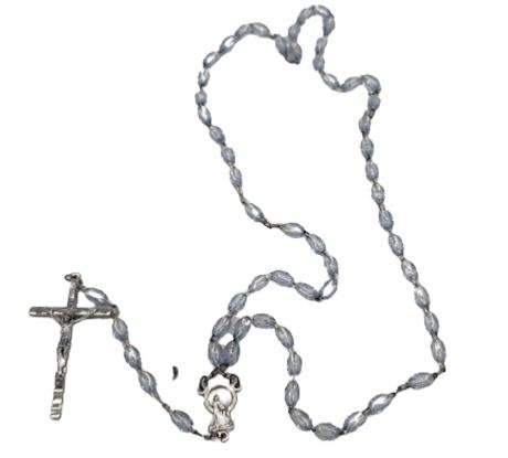 Madonna Rosary Blue Beads