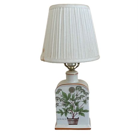 Vintage Botanical Design Ceramic Accent Lamp