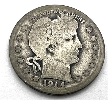 1914 Silver Barber Quarter