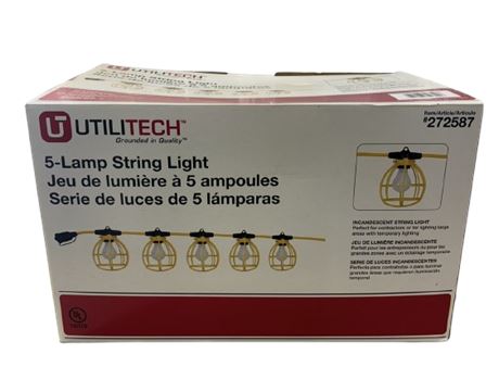 String Light Rust Rust Belt Revival Online Auctions - UTILITECH 5-Lamp String Light.