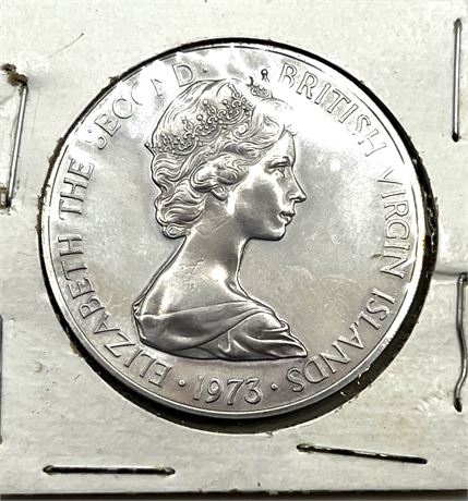 1973 VG 1973 British Virgin Islands Queen Elizabeth II One Dollar