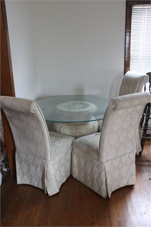 Glass Top Table w/Three Chairs