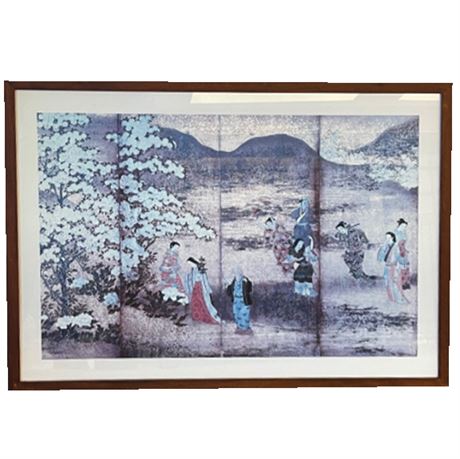 Decorator Asian Landscape Print Framed