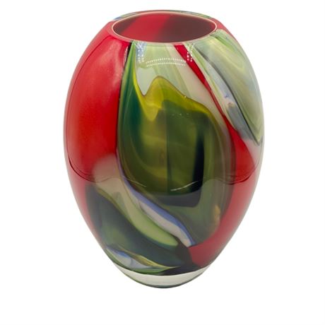 Glass Europa Contemporary Art Glass Oviod Vase