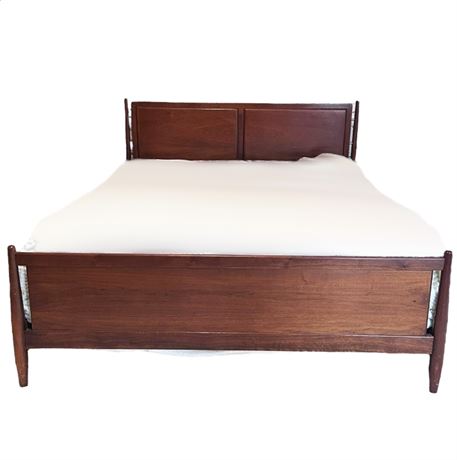Drexel's "Modern" Line Walnut Bed, Queen Size