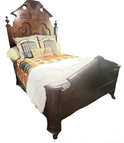 Reproduction Walnut 19th Century Bed