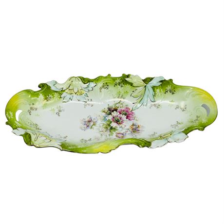 RS Prussia Hand Painted Celery Dish