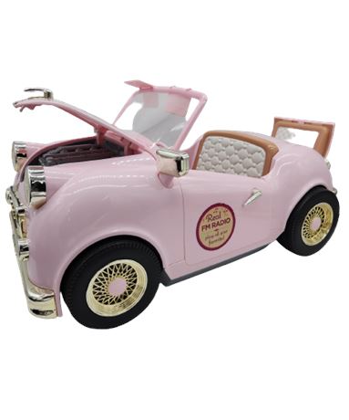 Our Generation Doll Retro Cruiser Pink Car For 18” Dolls Real FM Radio