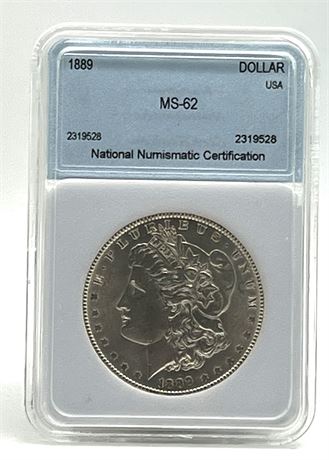 1889 Silver Morgan Dollar NNC MS62