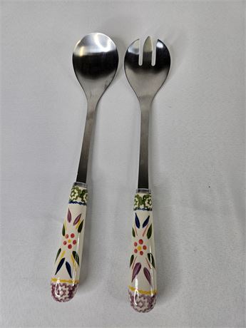 Temp-Tations by Tara Serving Spoon and Salad Fork with Cooling Dish