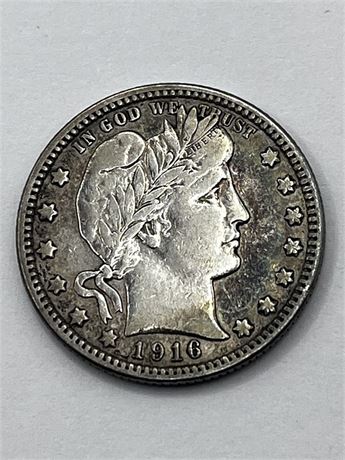 1916-D Barber Quarter Coin