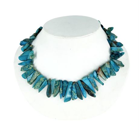 Number 8 Mine Turquoise Bib Necklace