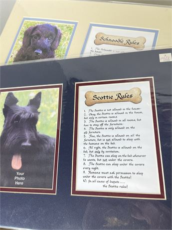 Matted Dog Breed Rules Photo Frame Lot 2