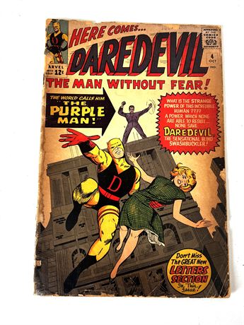 Oct. 1964 Vol. 1 #4 Marvel Comics "DAREDEVIL" Comic Rare