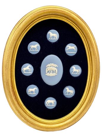 Wedgwood Blue Jasperware Horse Plaque by George Stubbs