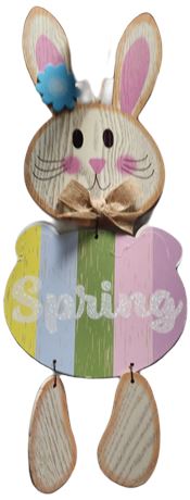 Hanging Wooden Spring Bunny