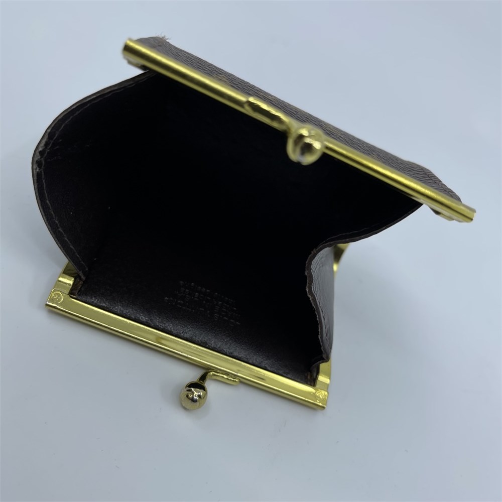 Rare Vintage Louis Vuitton Mono Kiss lock Coin Purse Clutch Saks Double  Pockets