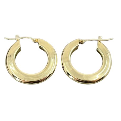 14k Italian Yellow Gold Hoop Earrings