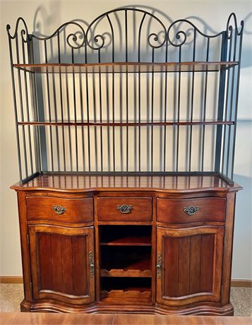 Mahogany Cabinet with Bakers Rack