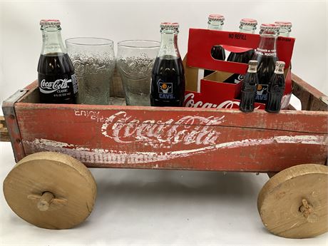Vintage Hand Crafted Coca - Cola Wagon