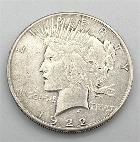 1922 S Silver Peace Dollar