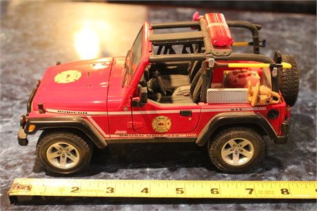 2003 Jeep Wrangler Rubicon Fire Dept. Brush Unit 1/18 Scale Model, Maisto