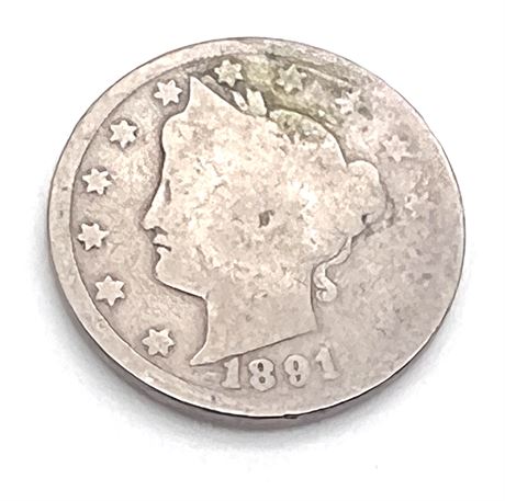 1891 Liberty Head V Nickel