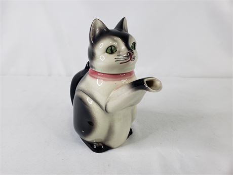 Mid-Century Golden Crown E&R German Porcelain Cat Teapot