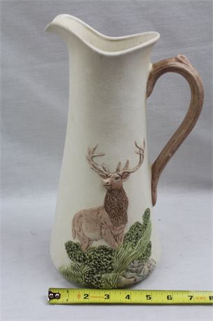 Vintage Handmade Bull Elk Pitcher/Vase
