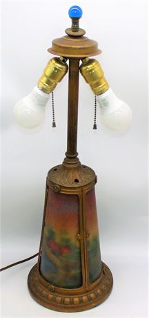 Reverse Painted VTG Lamp 24"