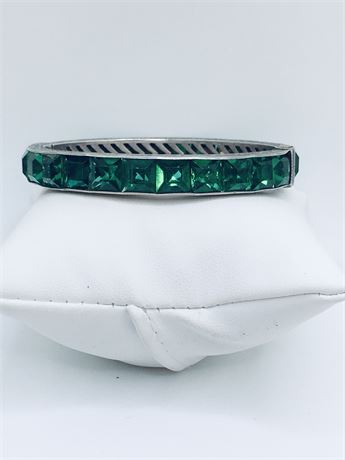 Sterling Silver Vintage Green Gemstones Bracelet