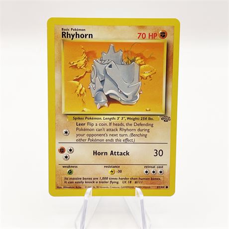 Whole Hog Online Auctions - 1999 Rhyhorn Pokemon Card