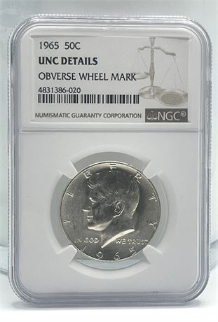 1965 Kennedy Half Dollar NGC UNC Details