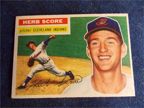 1956 Topps #140 Herb Score rookie card, Cleveland Indians