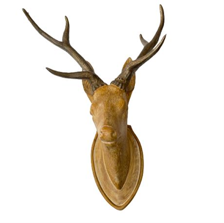 Decorator Carved Deer Wall Mount