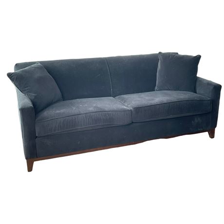Rowe Furniture Black Velveteen Contemporary Sofa (2/2)