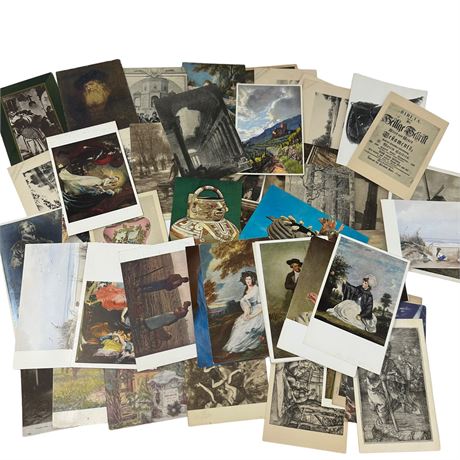 Vintage Lot of Over 30 Mostly Art Postcards