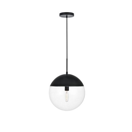 Still in box Living District Eclipse 1 Light Black Pendant with Clear Glass