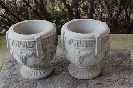 Pair of Small Concrete Planters