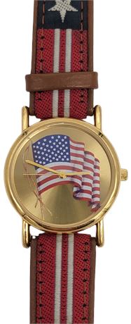 Valdawn Stars&Stripes American Flag Watch *Works*