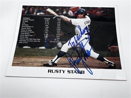 Autographed Rusty Staub Signed Photo