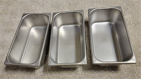(3) Single pans for sterno warming server