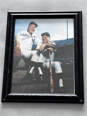 Autographed Whitey Ford Signed Yankees Photo Whitey with Mickey Mantle