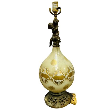 Glass Bulb Cherub Lamp