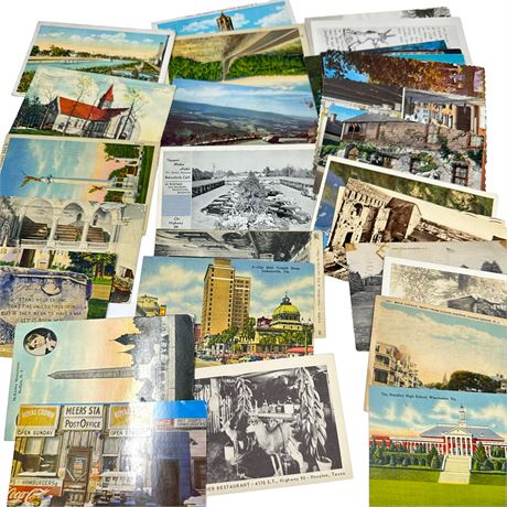 Over 20 Vintage Postcards Some Linen